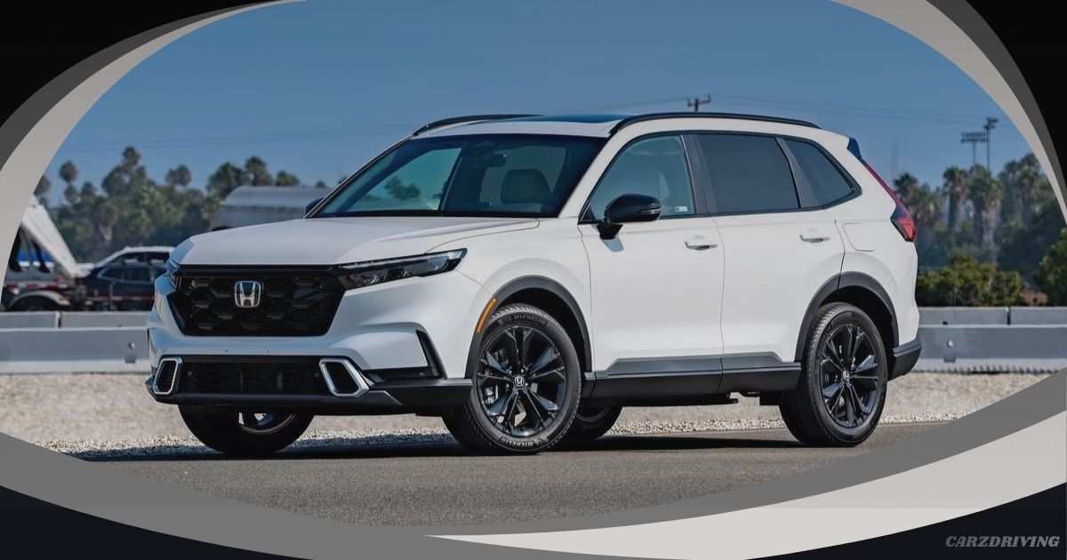 Most reliable SUV UK – white Honda CR-V parked on a test track showcasing its sleek exterior design