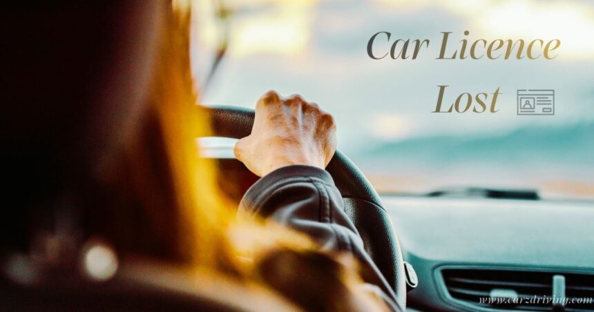 Car licence lost concept image showing a person driving a vehicle.