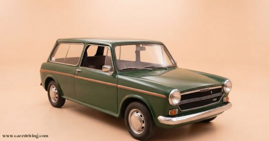 Vintage green Austin 1300 classic car for sale, showcasing the iconic British compact estate design.