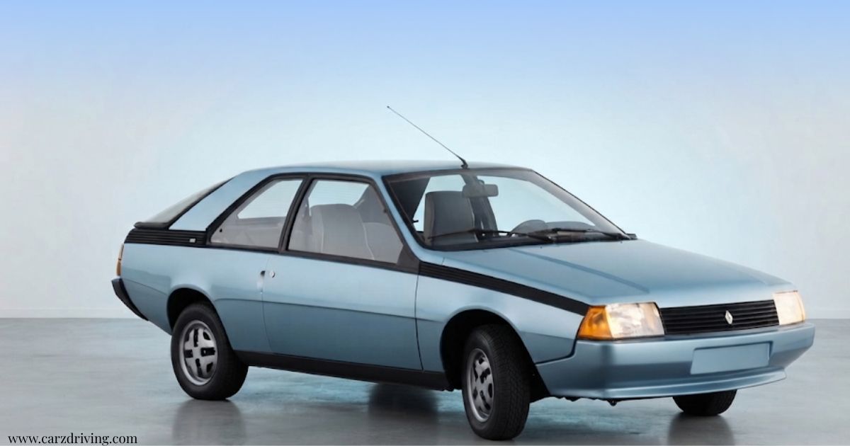 Side view of a vintage light blue R Fuego.
