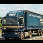 An ERF trucks vehicle from Davies Logistics on a UK motorway.