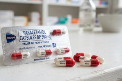 how old do you have to be to buy paracetamol A blister pack of Panadol Paracetamol Capsules BP 500mg, designed for pain and fever relief, resting on a white counter next to several red-and-white capsules.