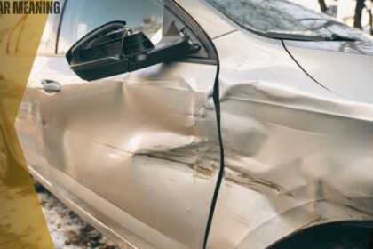 Close-up of a silver car showing severe structural and panel damage to the side doors and wing mirror, illustrating a Category S (Cat S) insurance write-off. explaining cat s car meaning